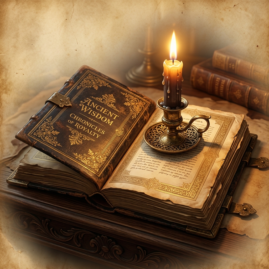 Antique Book and Candle